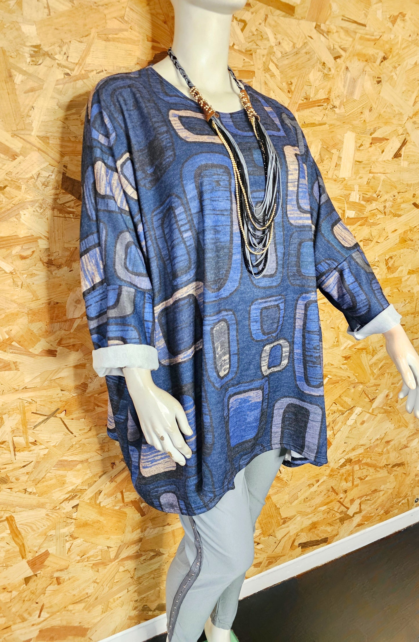 Tunique oversize motifs géométriques