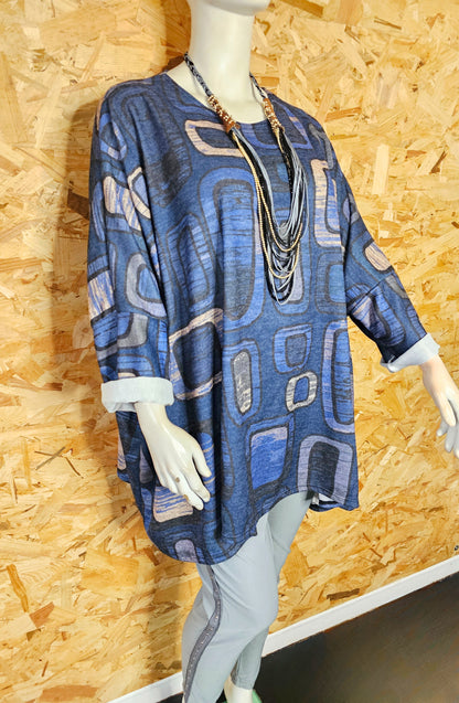 Tunique oversize motifs géométriques