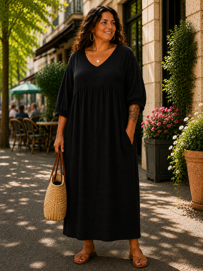 Robe 100% lin coupe bohème