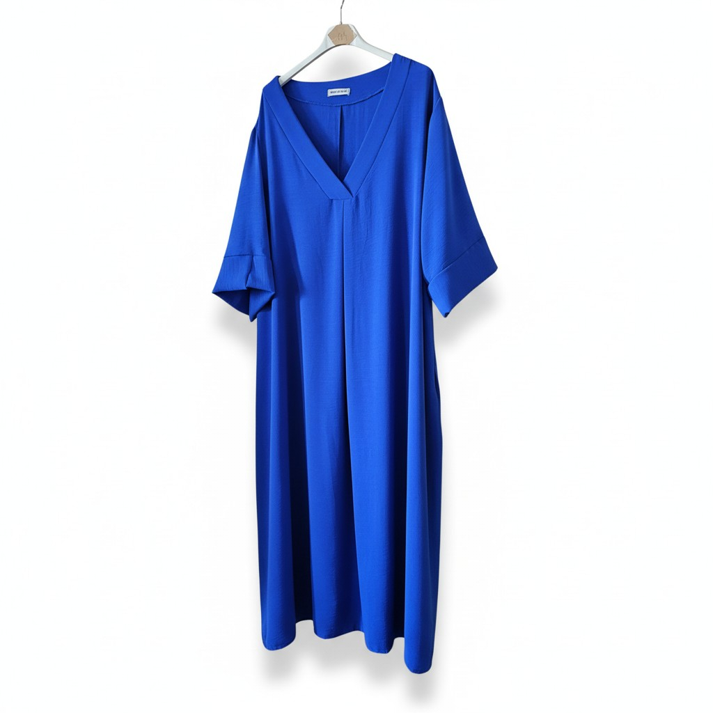 Robe ample col V crêpe de viscose