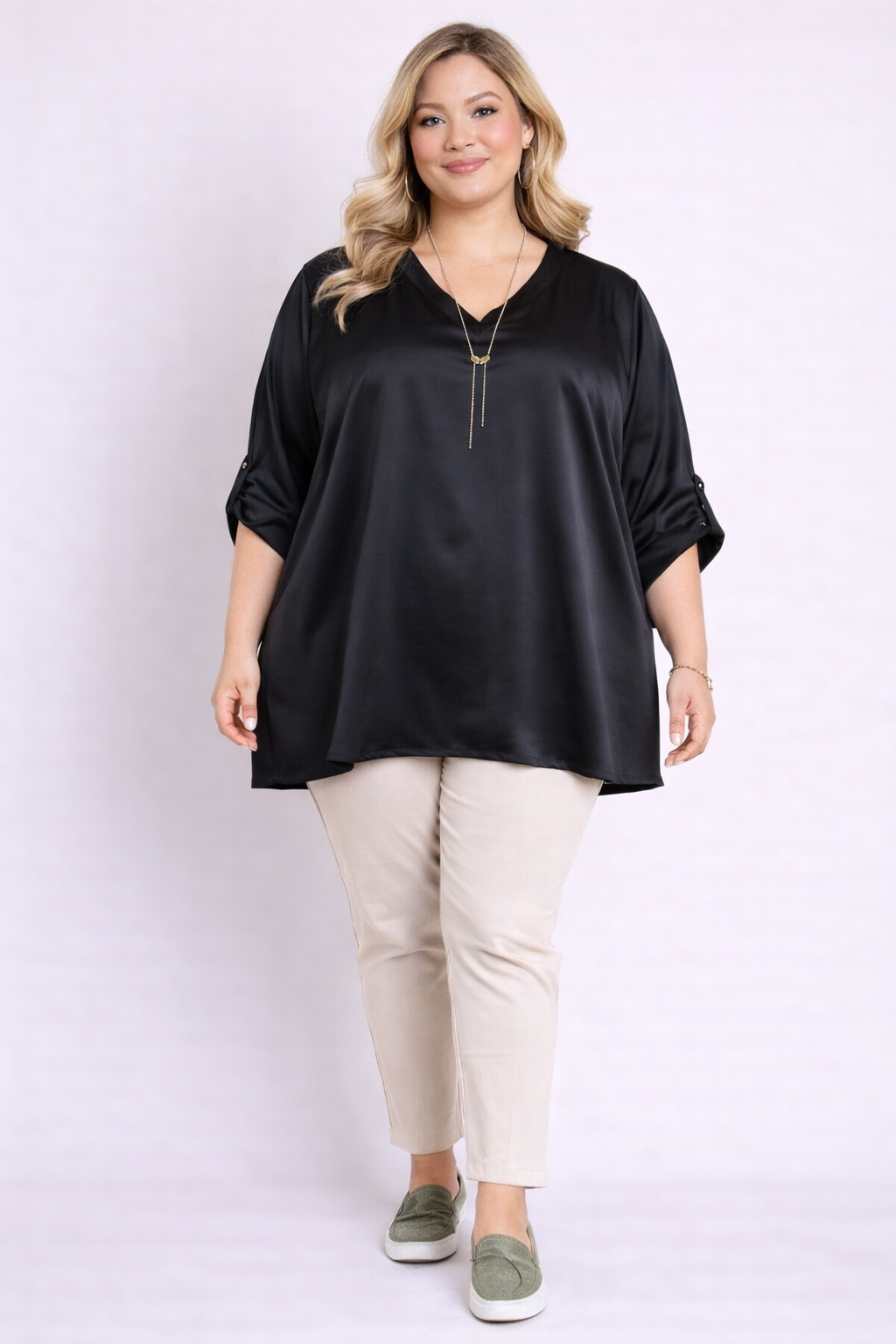 Tunique de soie unie