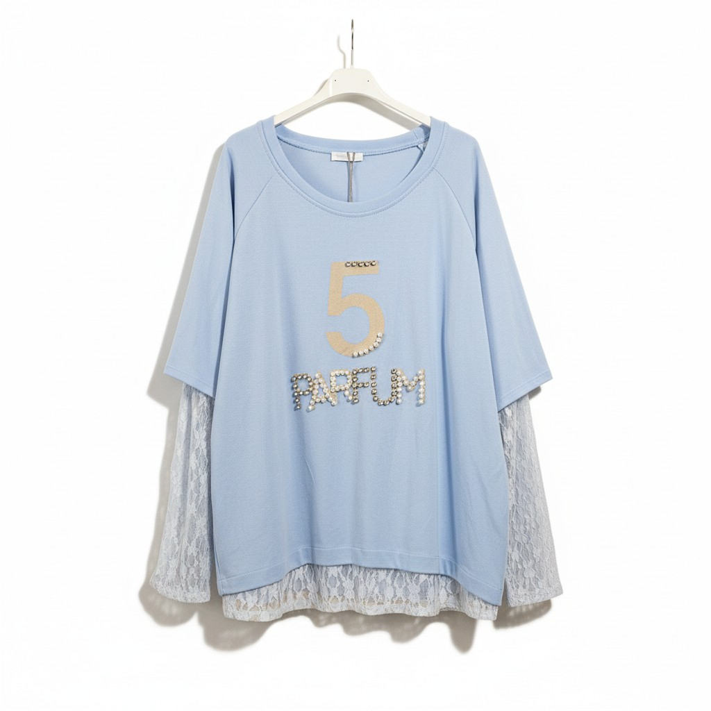 Teeshirt double effet dentelle N5
