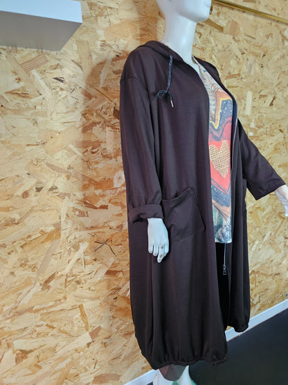 Veste longue type sweat