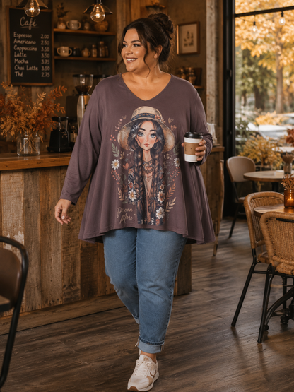 Teeshirt évasé femme hippie