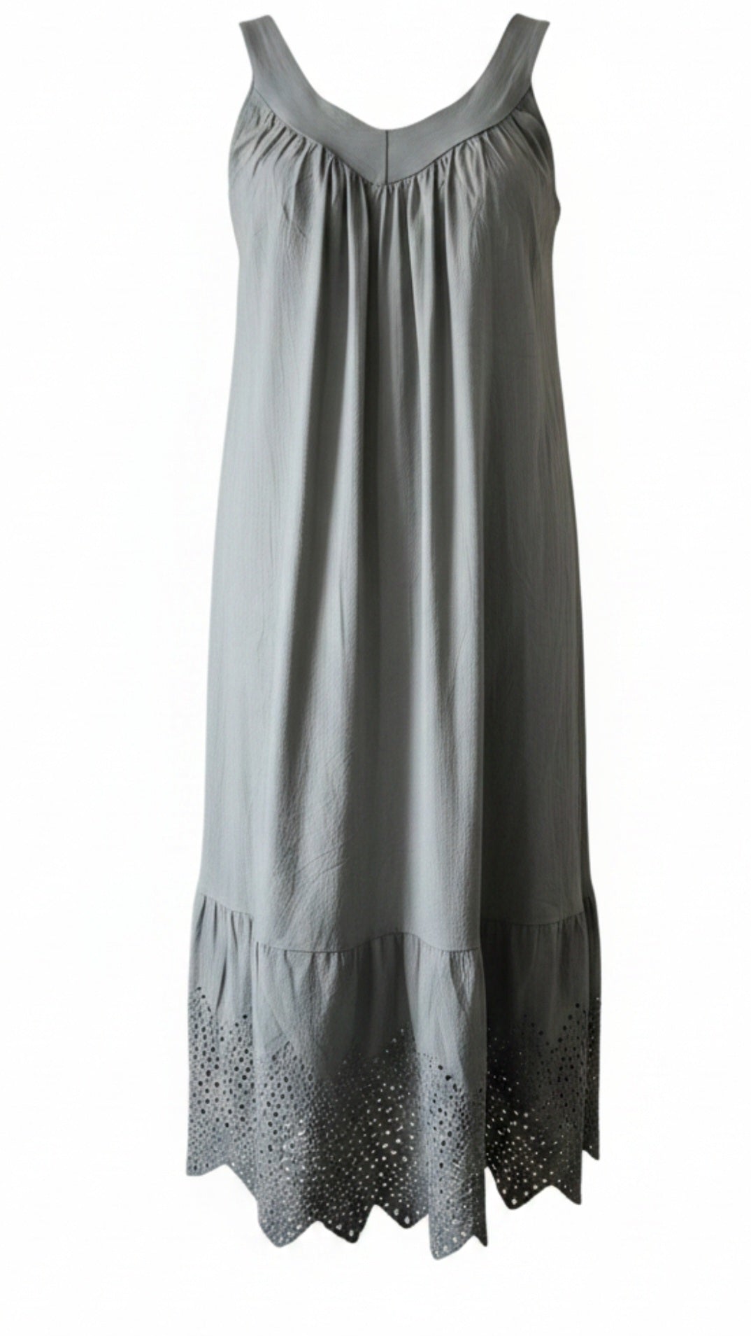 Robe longue coton et bas broderie anglaise