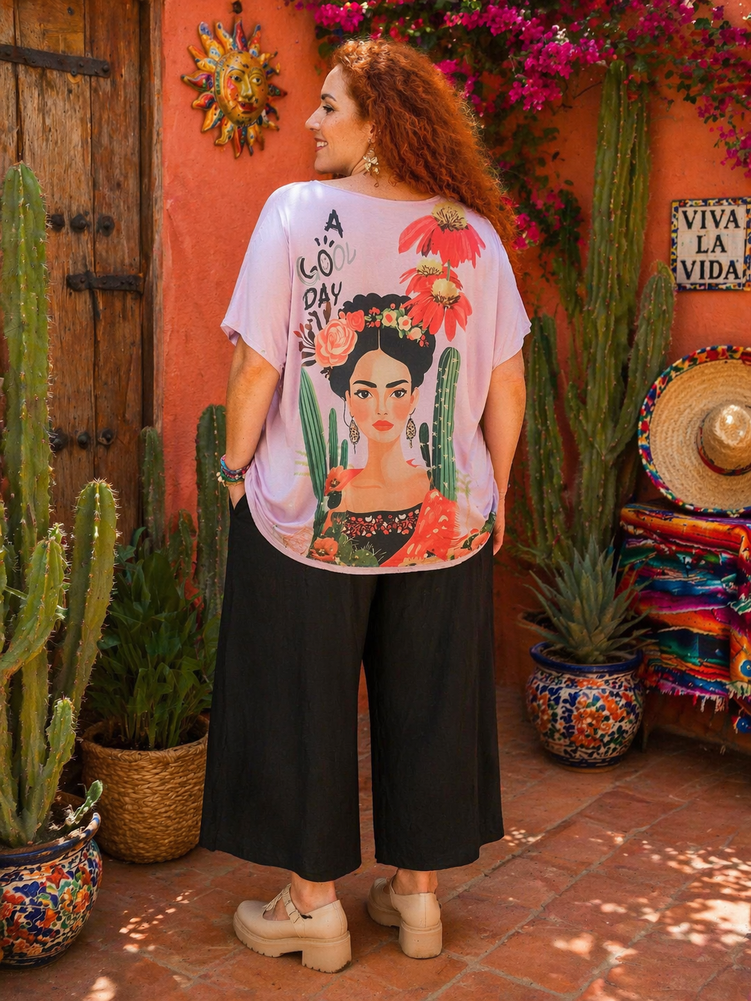 Teeshirt fond rose Frida