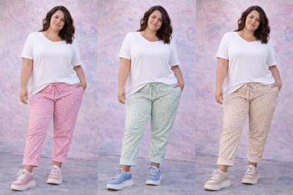 Pantalon ultra stretch léopard pastel