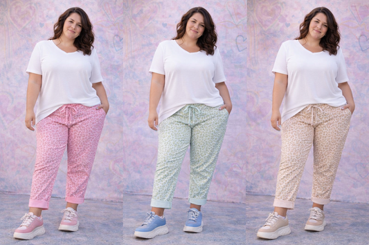 Pantalon ultra stretch léopard pastel