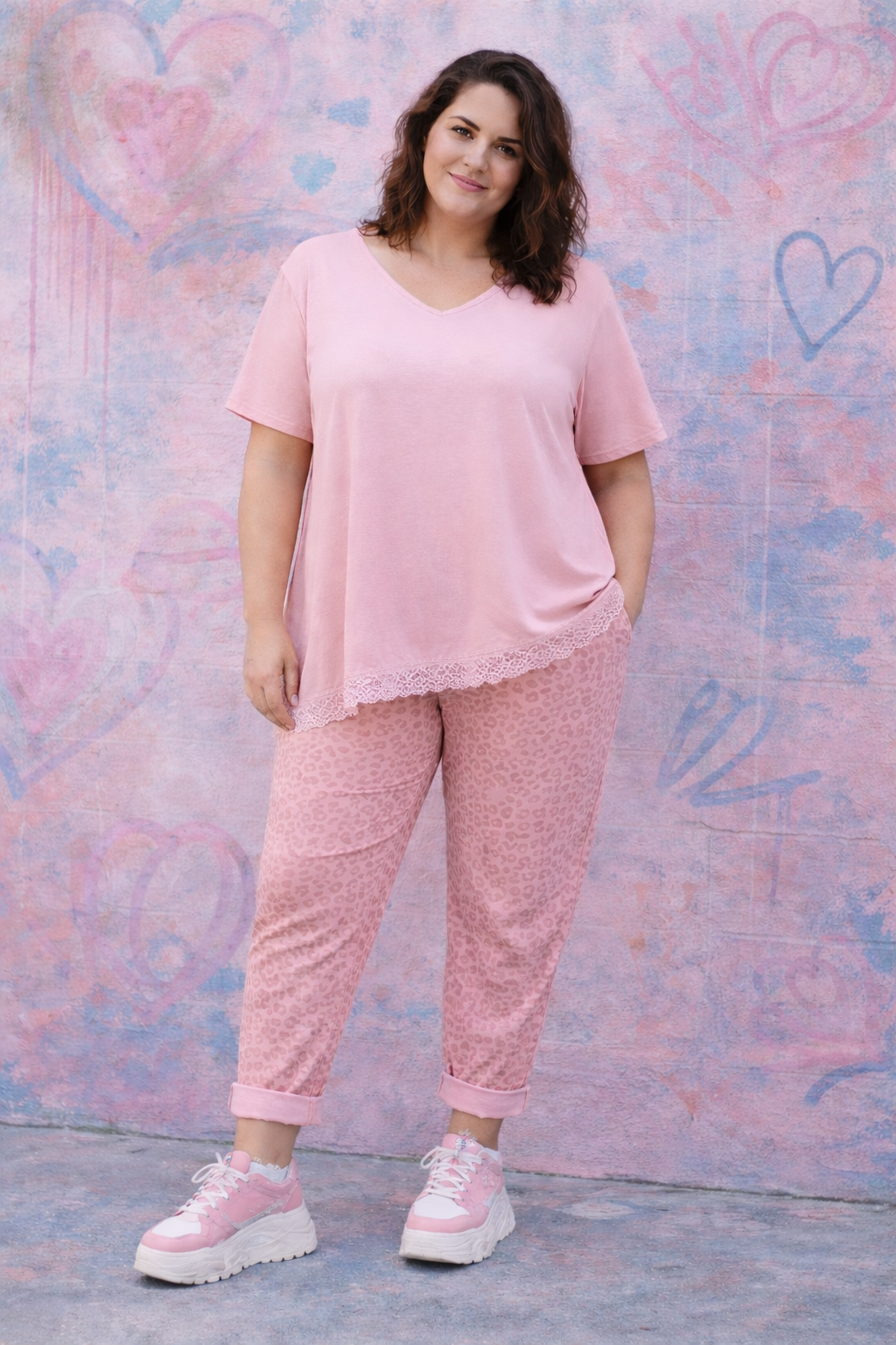 Pantalon ultra stretch léopard pastel