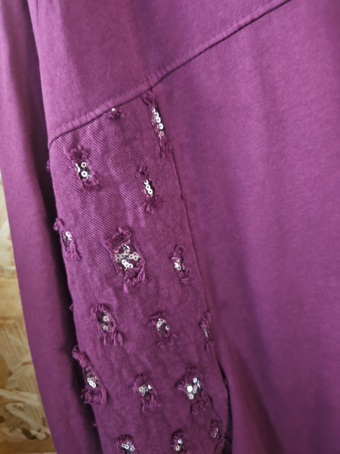 Veste sweat coton et sequins