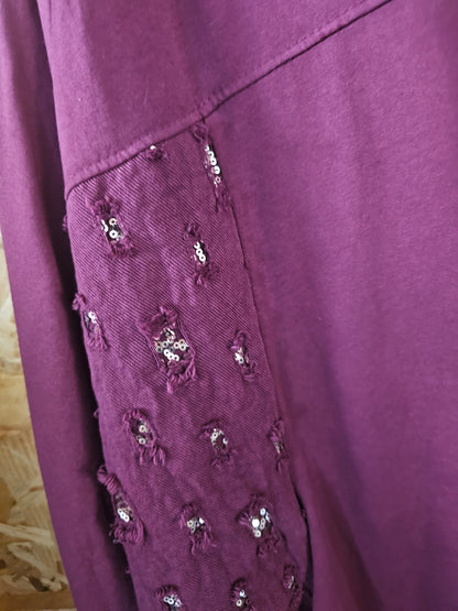 Veste sweat coton et sequins