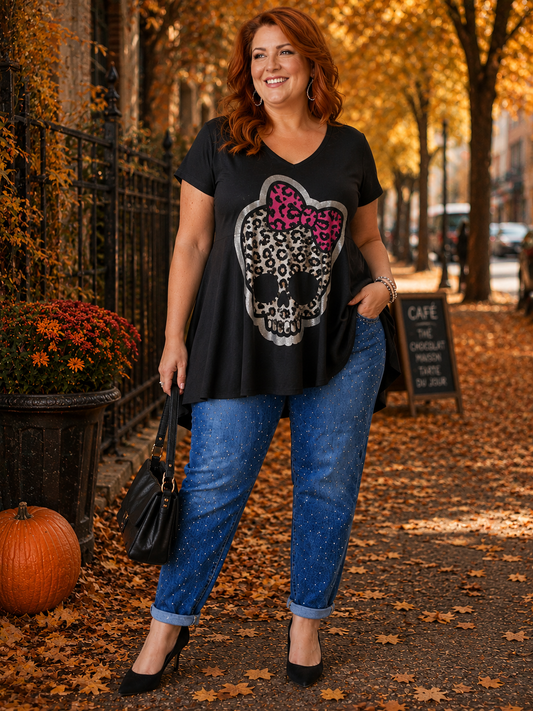 T-shirt évasé calavera so cute