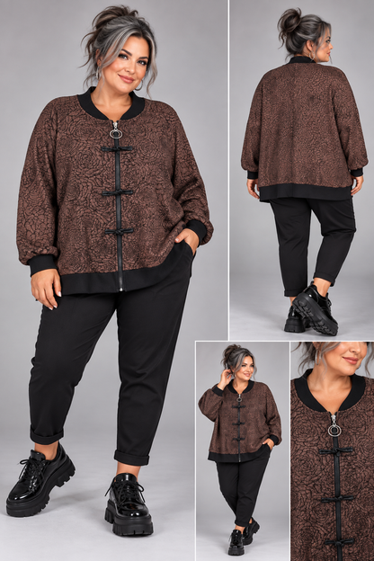 Bombers satin reliefs floraux