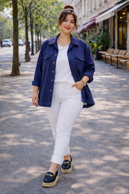Veste en jeans de couleur