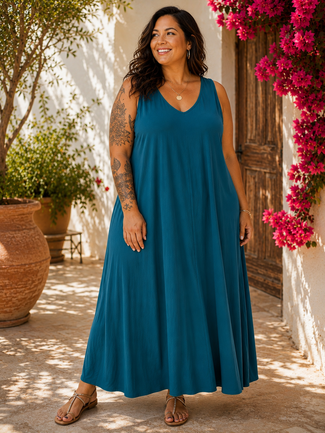 Robe débardeur évasée