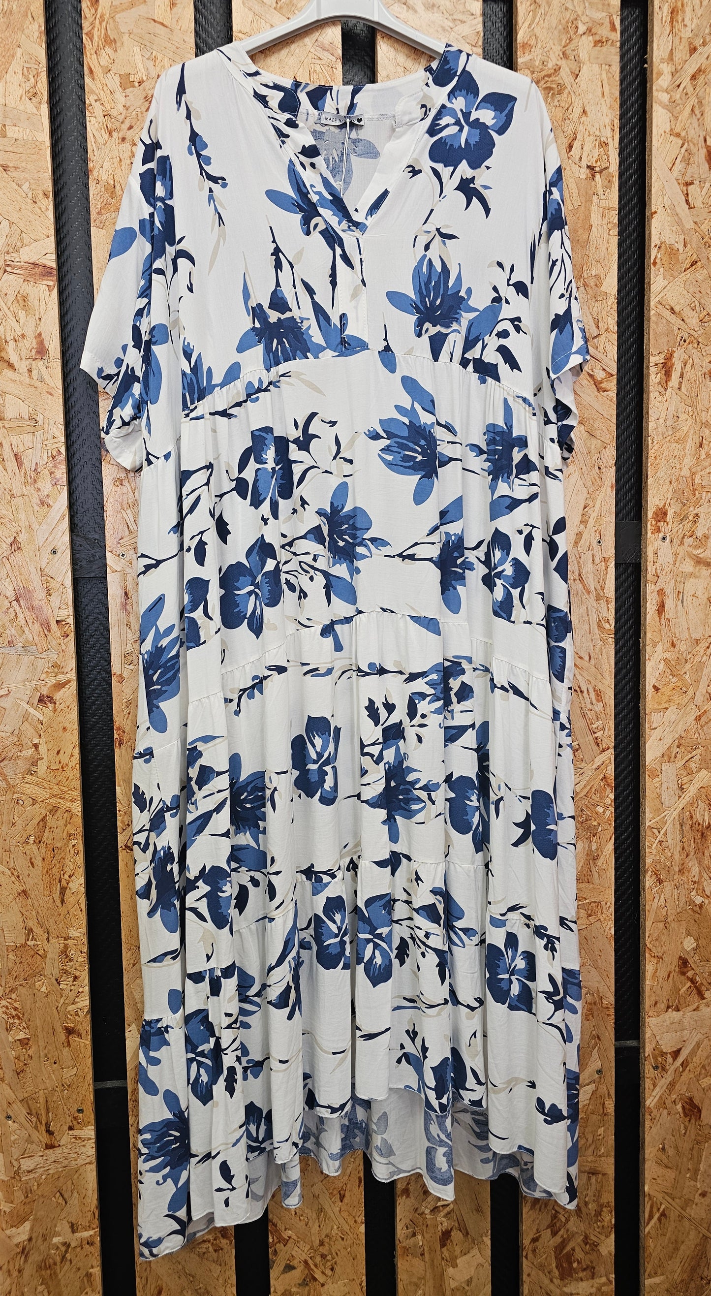 Robe longue ibiscus bleus