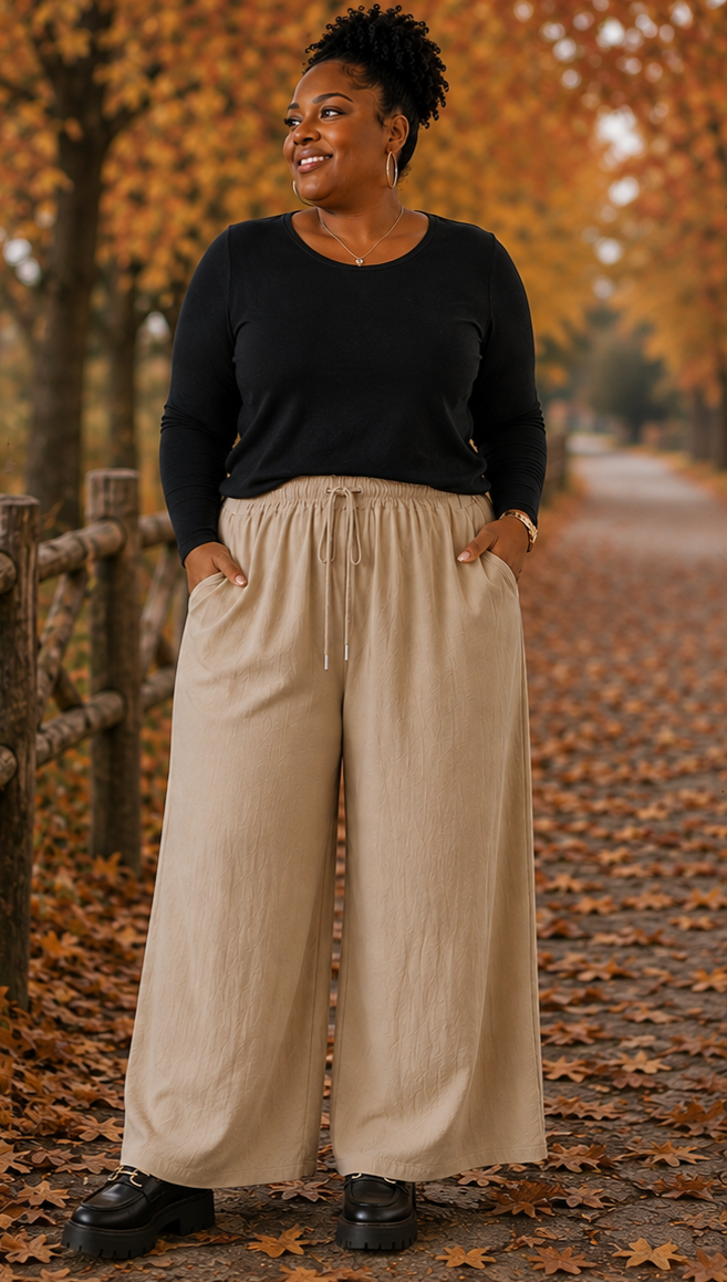 Pantalon palazzo crêpe de viscose