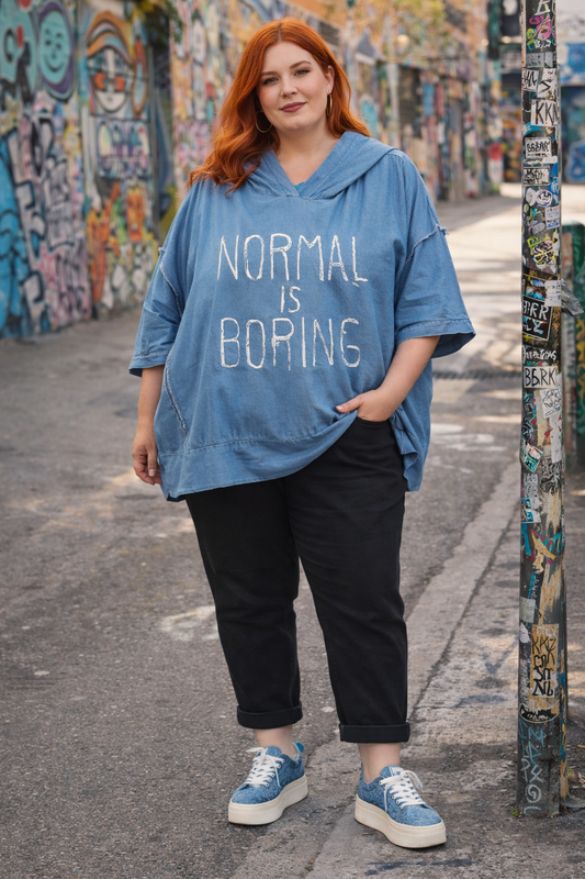 Tunique oversize " Normal is Boring "
