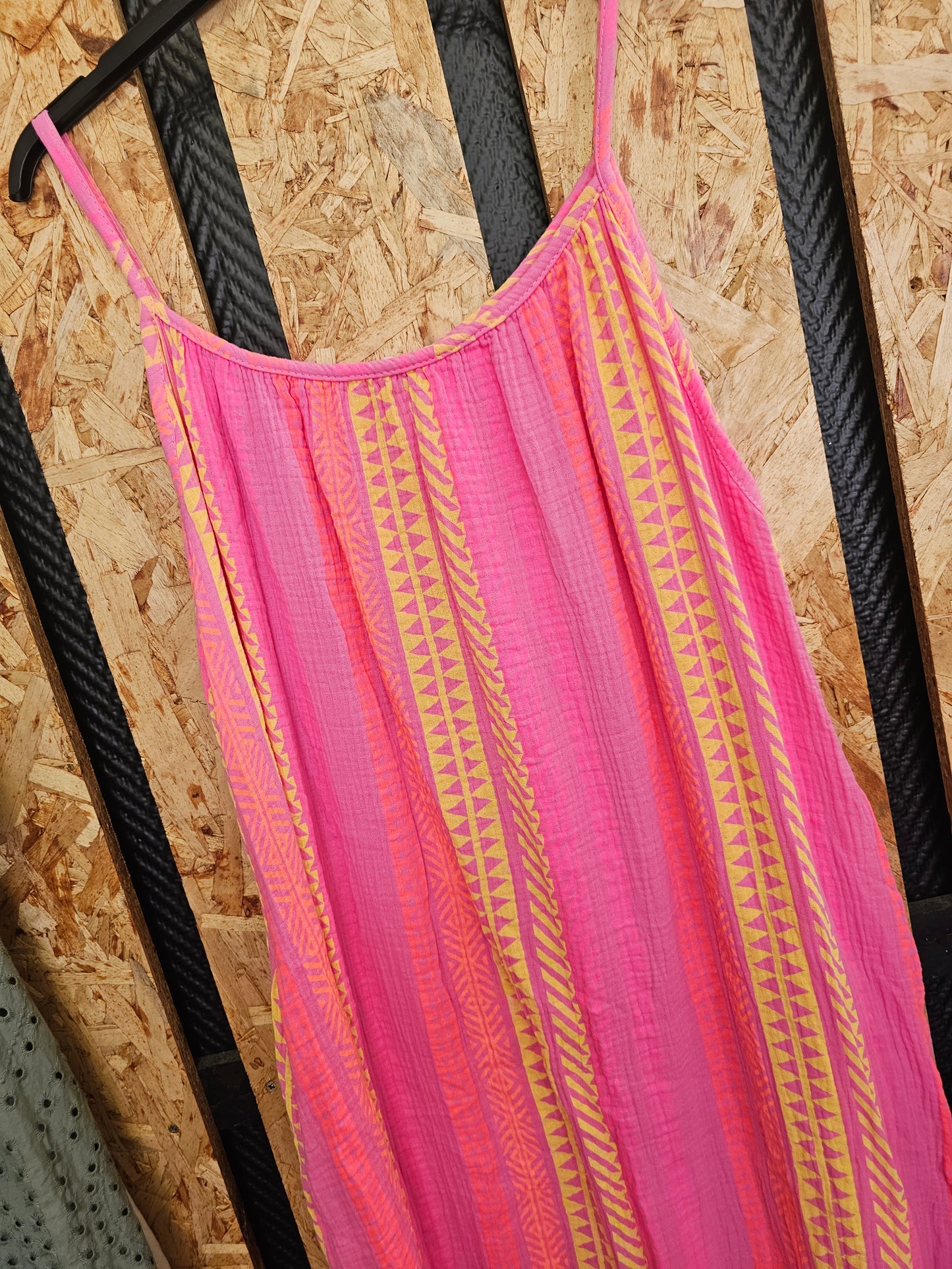 Robe longue "fluo" en gaze de coton