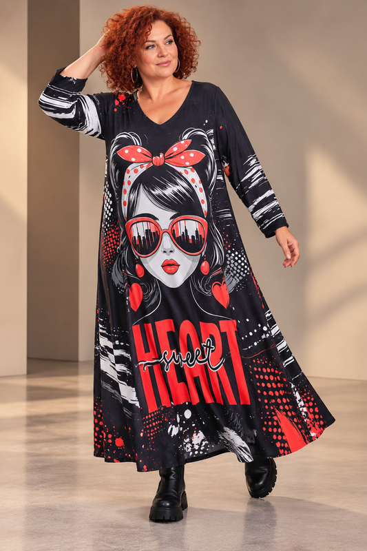 Robe longue "pop art urbain"