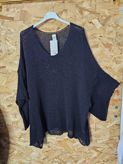 Pull de coton maille ajourées