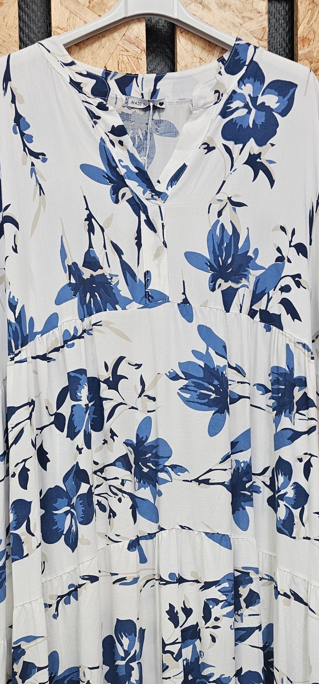 Robe longue ibiscus bleus
