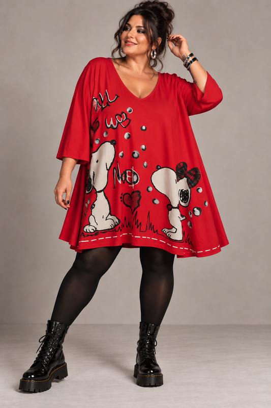 Robe tunique évasée Snoopy in love