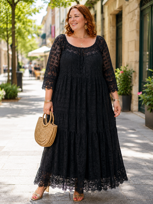Robe longue de dentelle