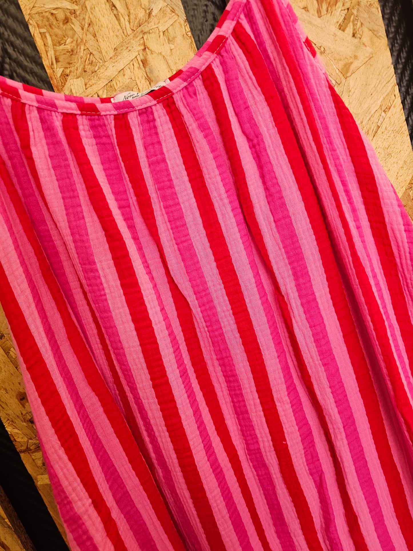 Robe longue "fluo" en gaze de coton