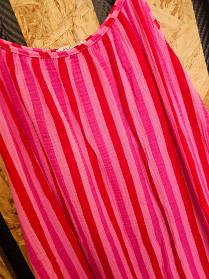 Robe longue "fluo" en gaze de coton
