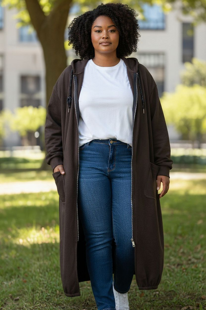 Veste longue type sweat