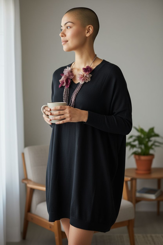 Pull col V long stretch et super doux