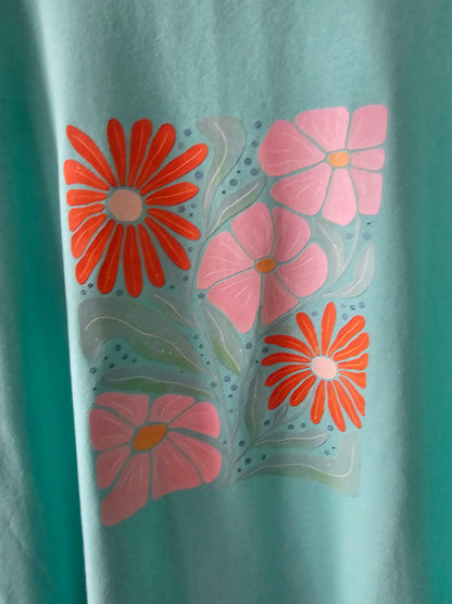 Teeshirt floral vert Brésil ou turquoise
