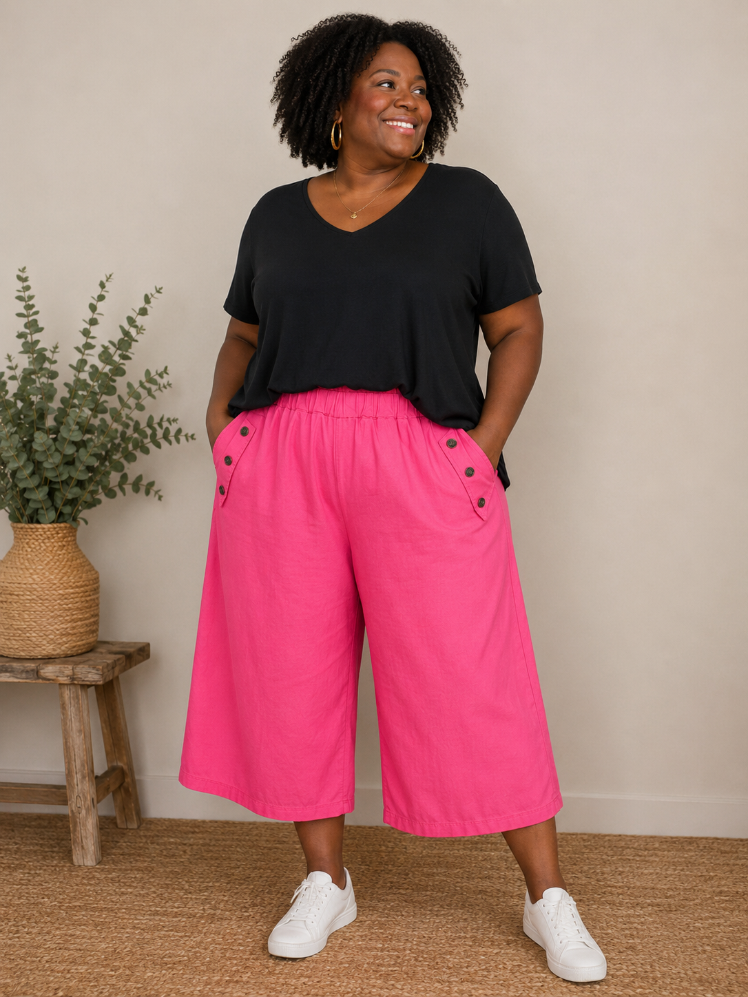 Pantacourt coupe jupe culotte