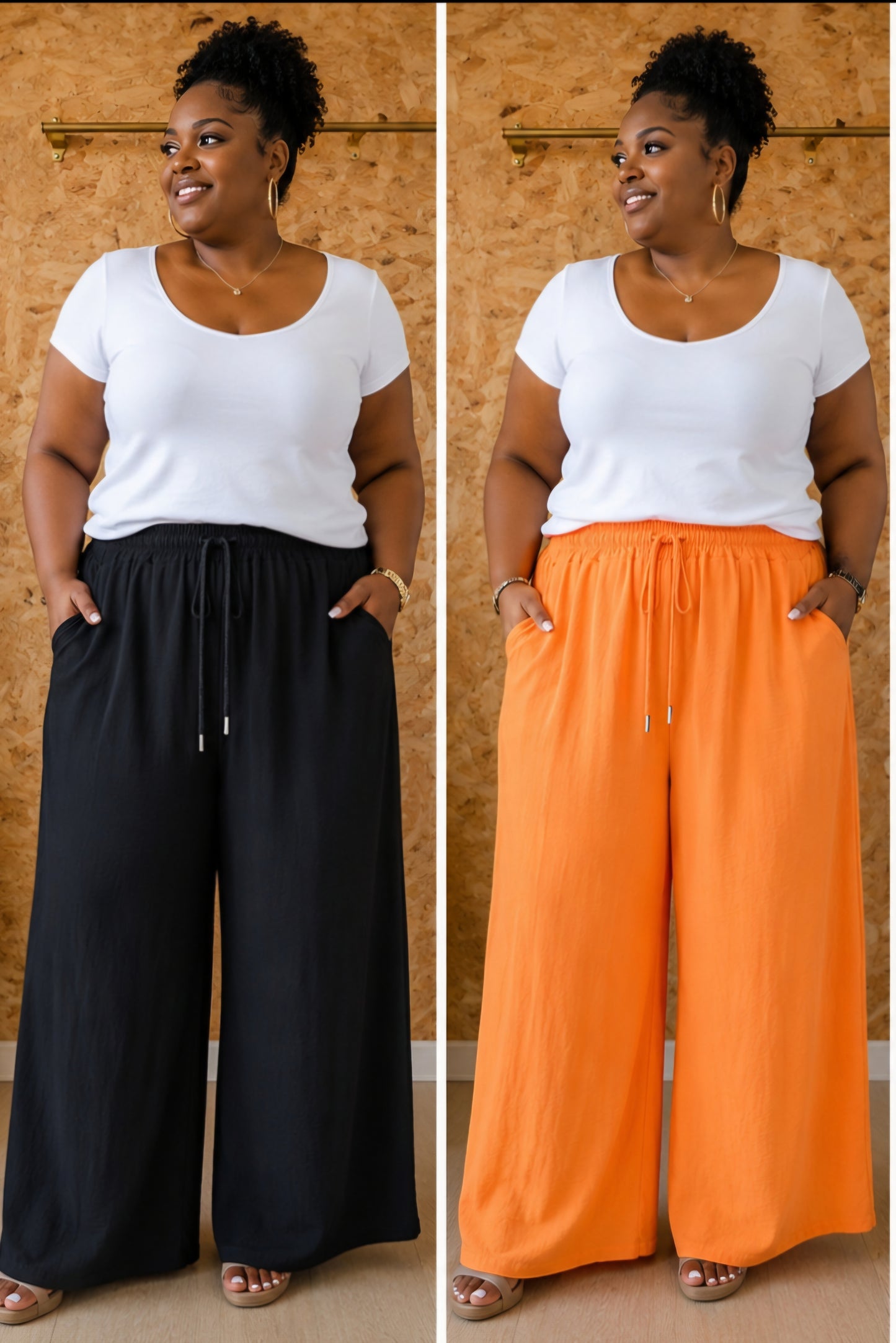Pantalon palazzo crêpe de viscose