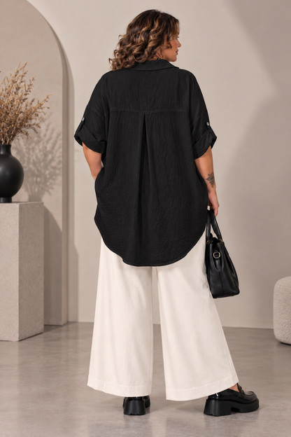 Chemisier blanc ou noir en viscose