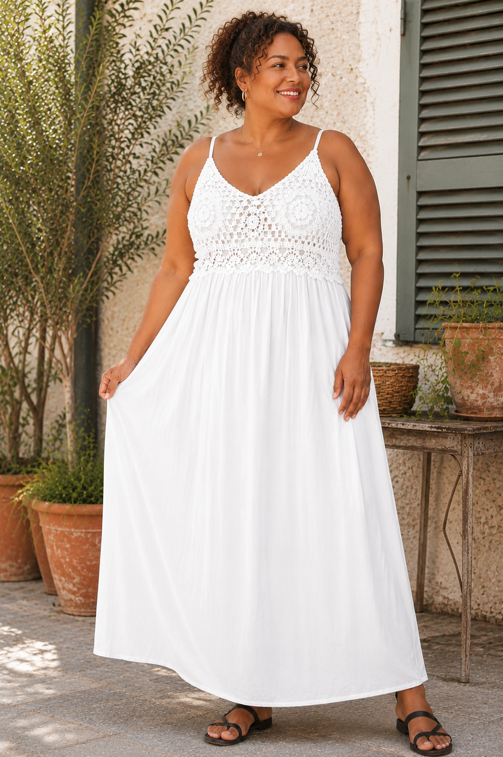 Robe buste crochet et dos smocké