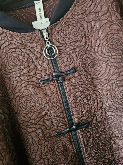 Bombers satin reliefs floraux