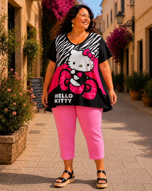 Teeshirt évasée jolie Kitty
