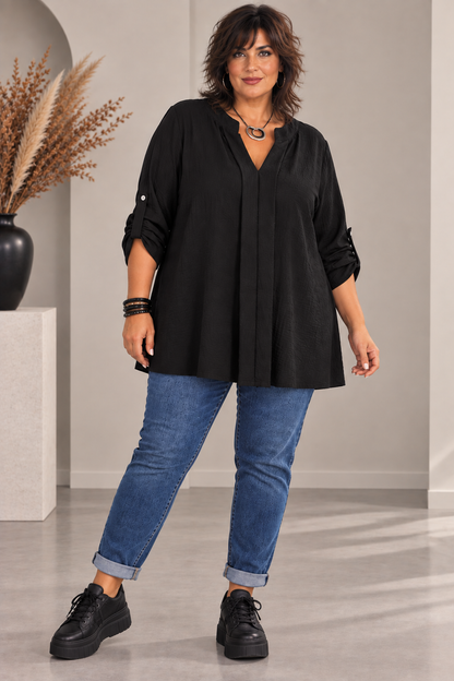 Tunique chemise col mao