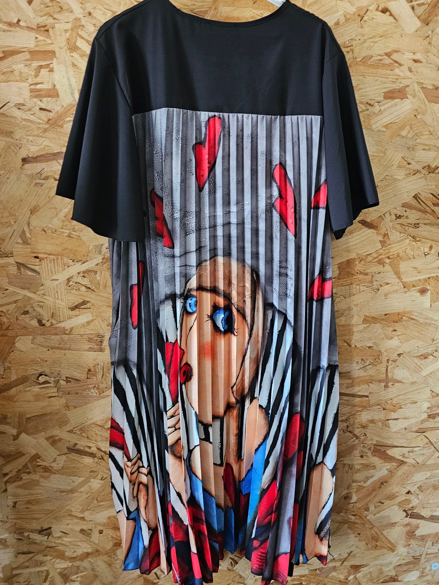 Robe plissée femme graphique