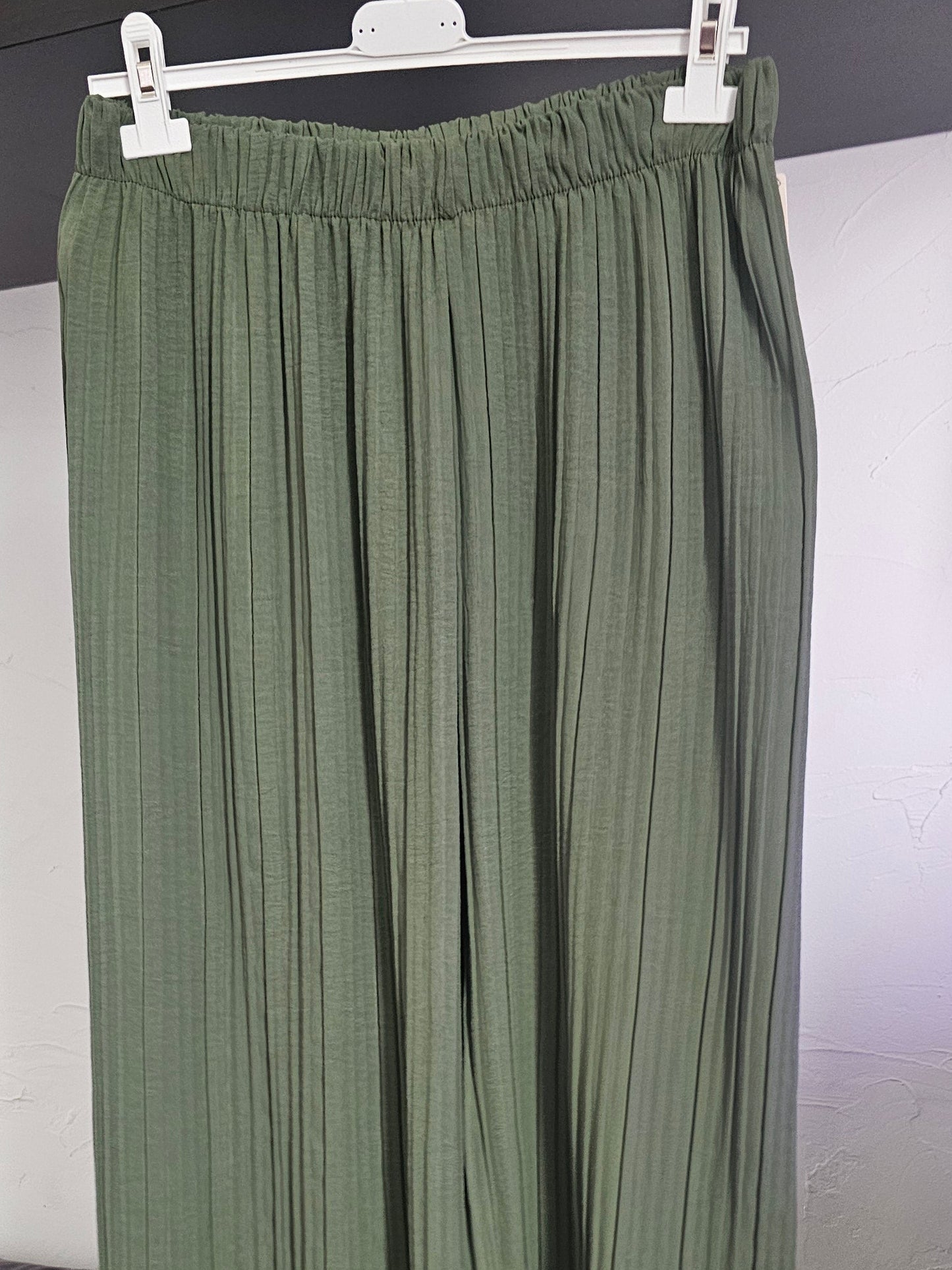 Pantalon effets plissage fin