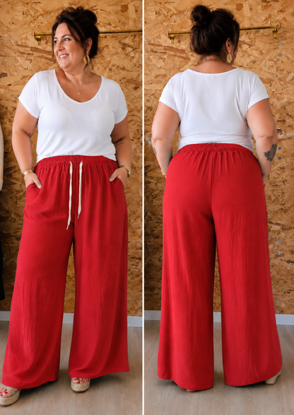 Pantalon palazzo crêpe de viscose