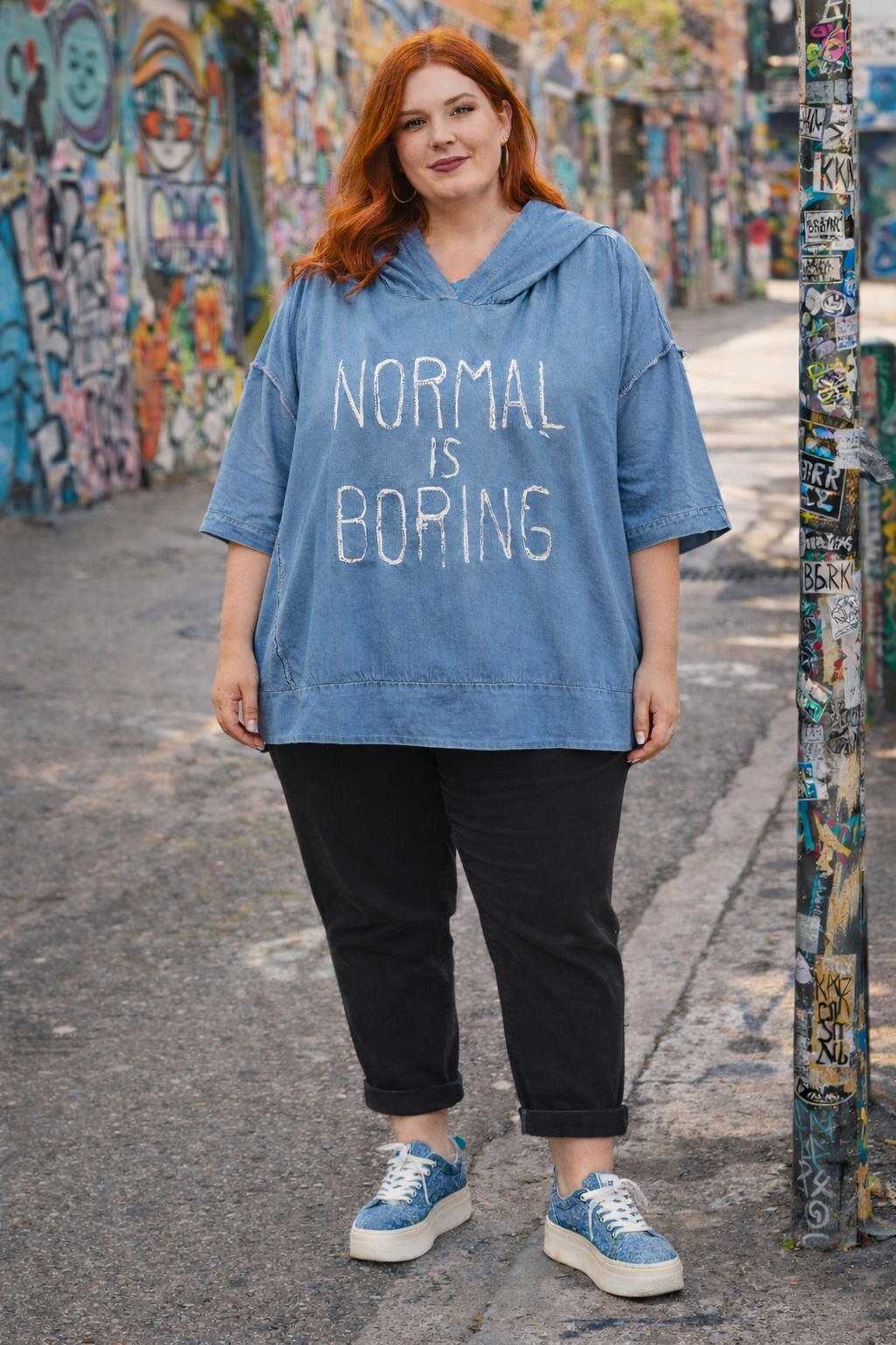 Tunique oversize " Normal is Boring "