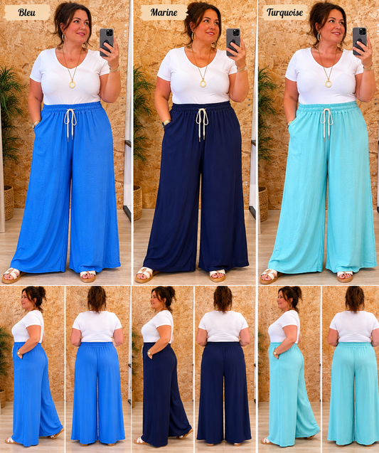 Pantalon palazzo crêpe de viscose