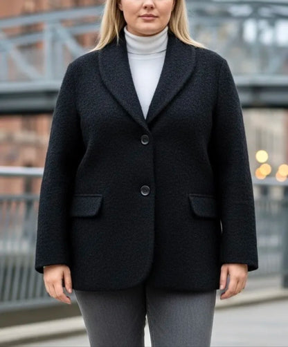 Veste tailleur laine bouillie noire