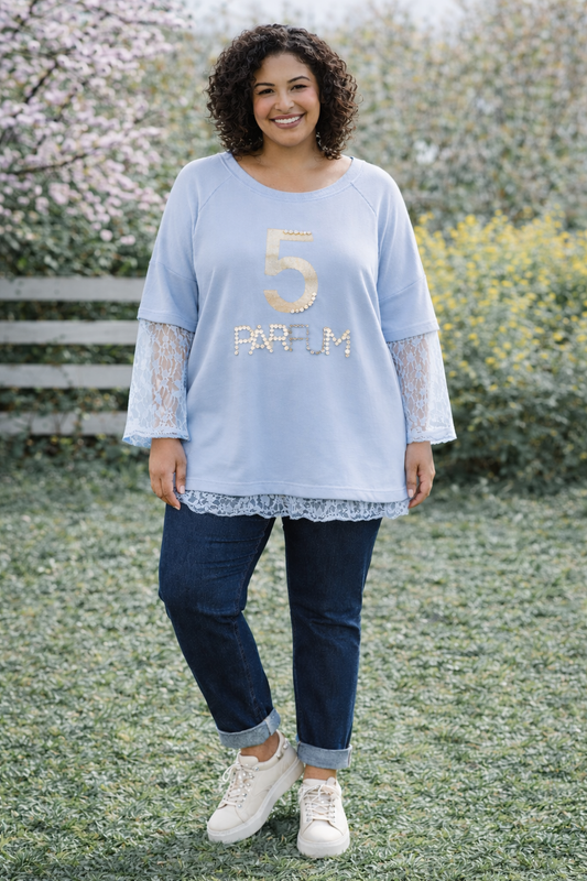 Teeshirt double effet dentelle N5