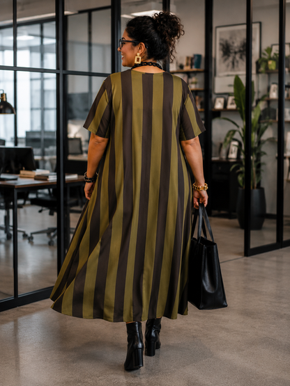 Robe rayé " une léoparde de soirée "