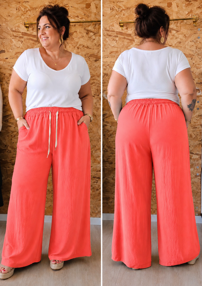 Pantalon palazzo crêpe de viscose