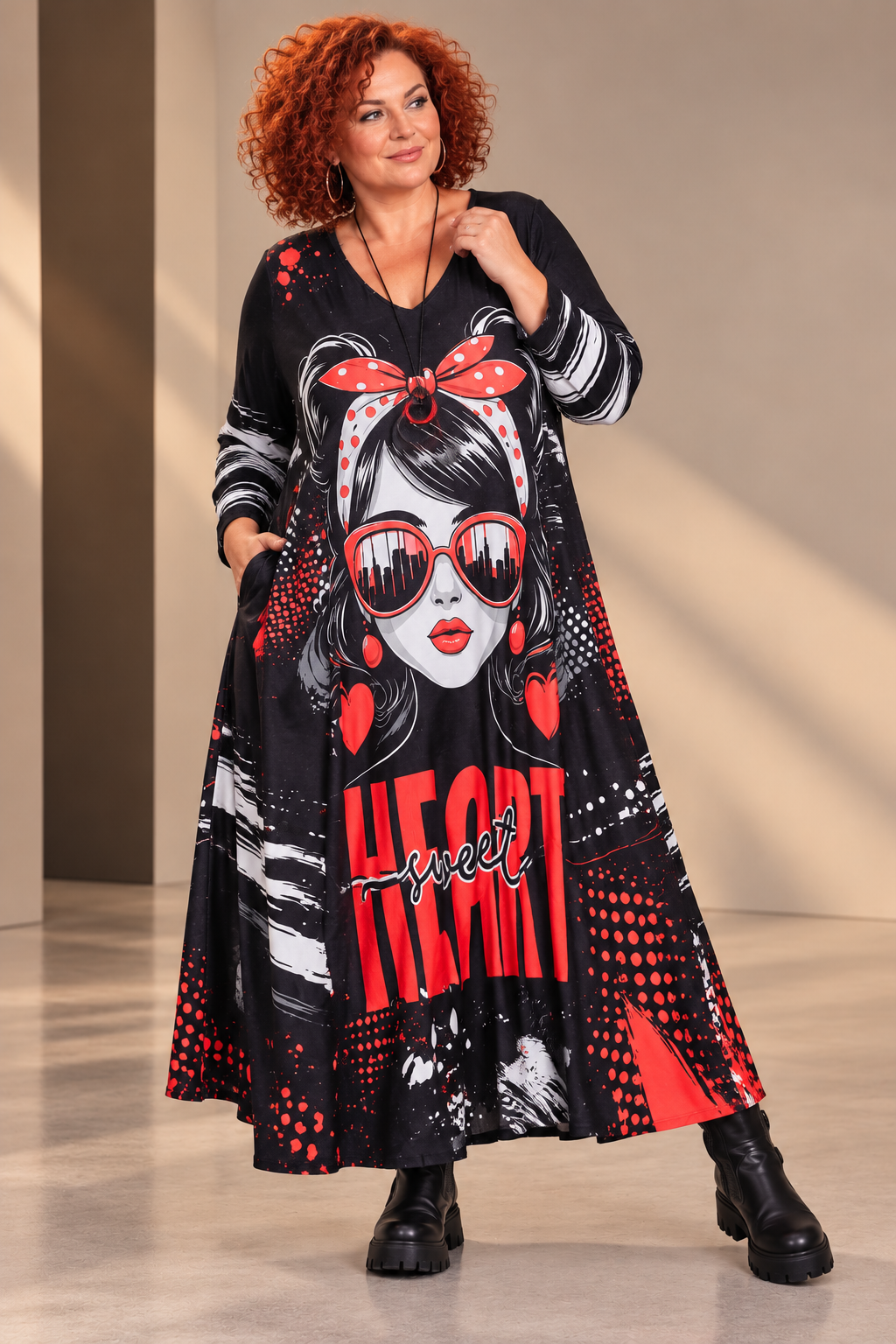 Robe longue "pop art urbain"